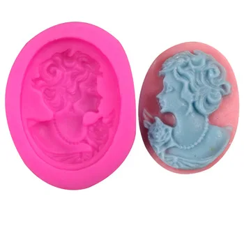 Free shipping Beauty head silicone mold chocolate fondant cake decoration Kitchen Tools F0208