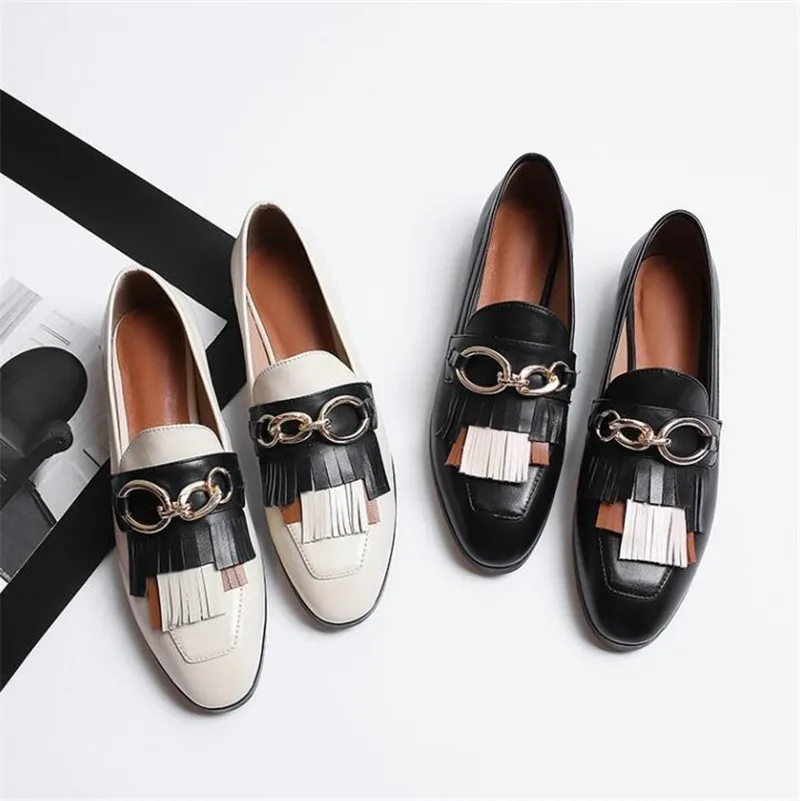 Cuoio Di Femme Shown As Tacco Nappa Chaussure Shown Degli Scarpe Delle Mocassini Da Decorazione Casuali Marca as Donna Donne Dei Genuino Appartamenti Rotonda Del Catena Punta Pattini Metallo qtgwgdpZ