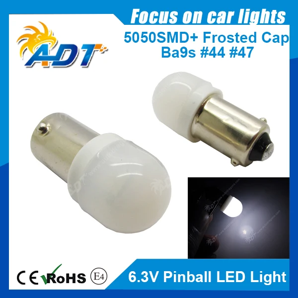 100 шт. 906 Ba9s #44 6 3 V AC матовый 47 Pinball led Light 5050 светодиоды холодный белый для кормовой