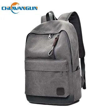 

Chuwanglin New canvas school bags casual 14" male laptop backpack high capacity men's travel bags Z091304