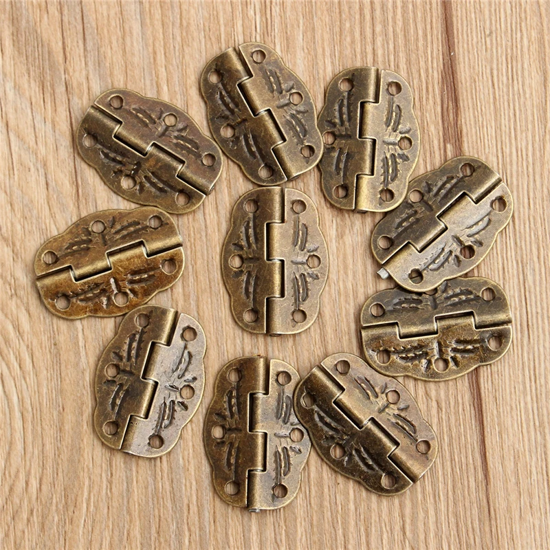 MTSPACE 10pcs/Set 30mm x22mm Door Butt Hinges Alloy rotated from 0 degrees to 280 degrees Antique Bronze Tool Parts
