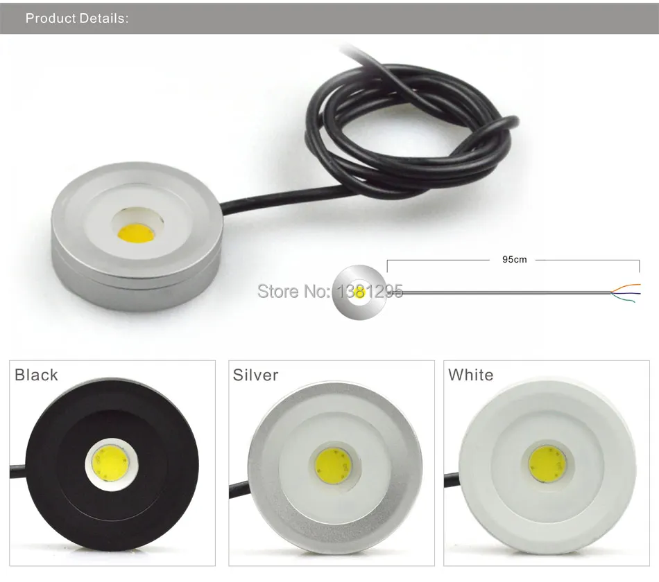 LED Кухня под кабинет свет светодиодный свет puck тонкий мини поверхностного монтажа светодиодный прожектор светильники 3 Вт Дисплей витрина