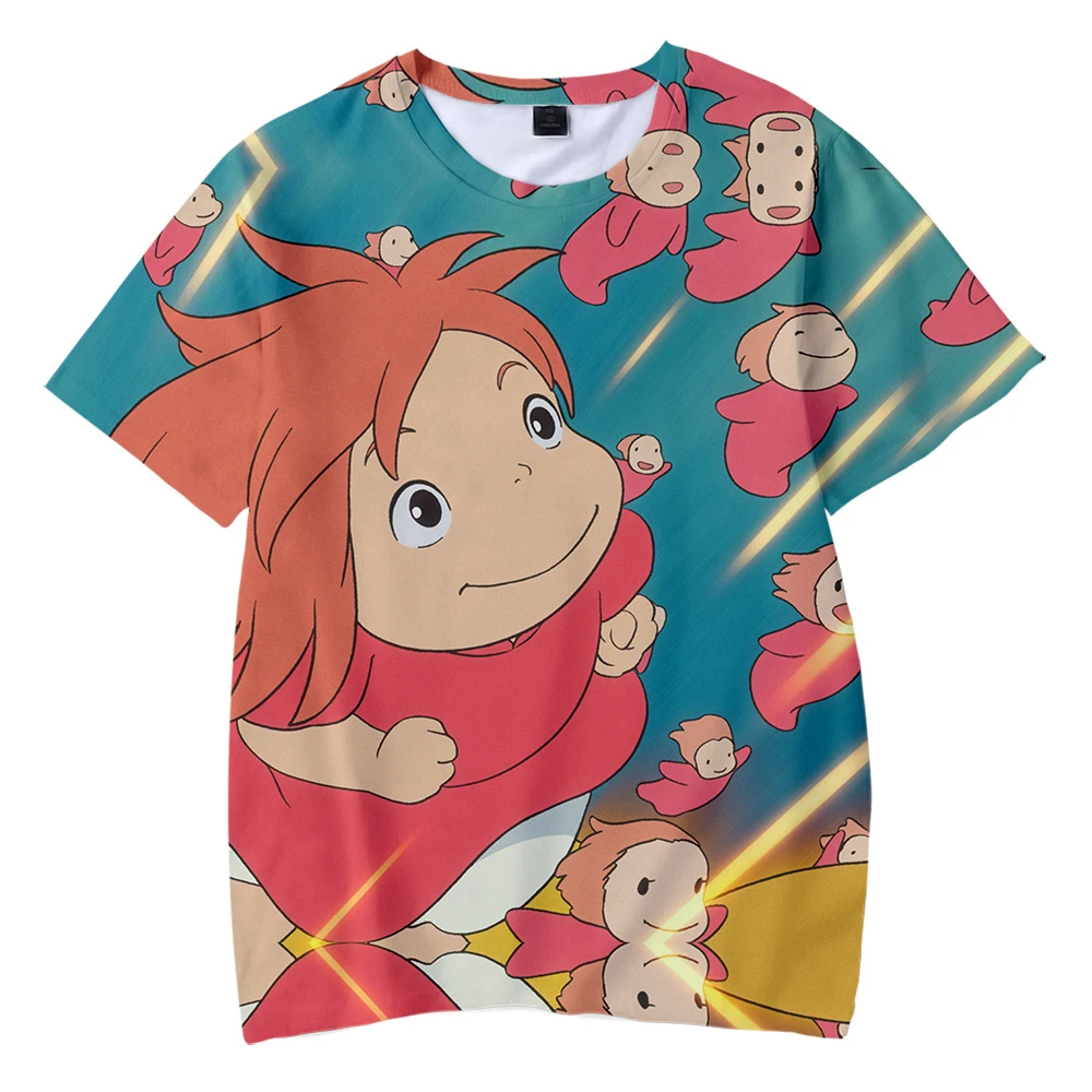 Футболка Aikooki Kawaii Ponyo on the Cliff 3D модная Милая Детская футболка для мальчиков и