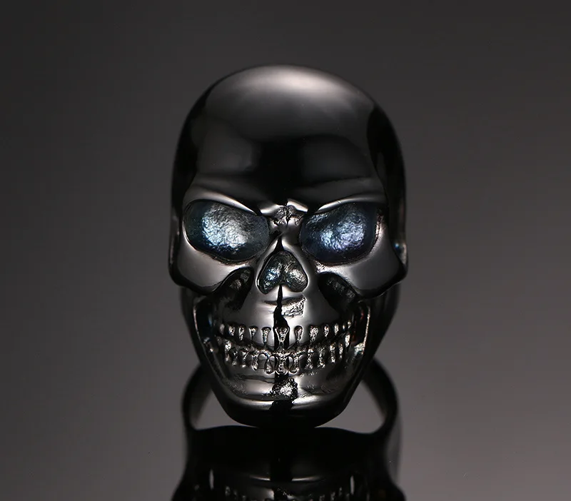 

man skull rings Stainless Steel Men's Cool Heavy Death Skull Heads Rings gothic punk size 8-12