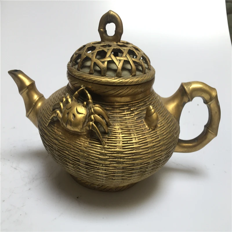 antique antiques chinses copper Carve Teapot statuein Statues