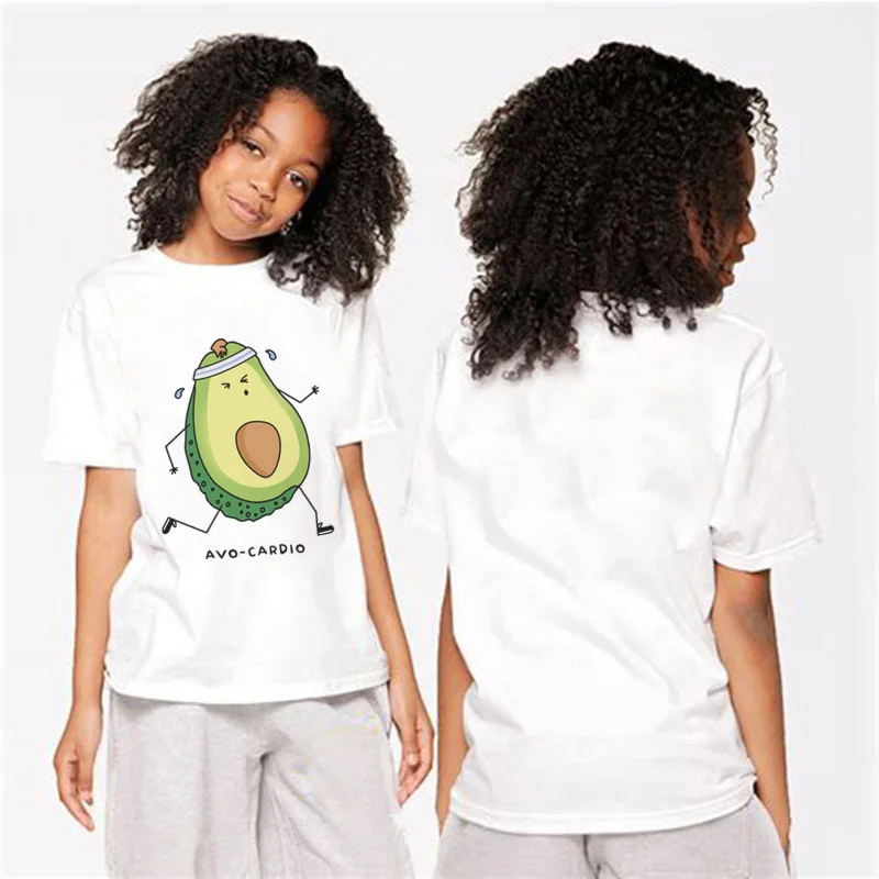 Новинка года; модная Милая футболка для мальчиков с авокадо; Vegan Детская футболка с героями мультфильмов Kawaii Летний Топ Harajuku размера плюс для девочек; Ulzzang