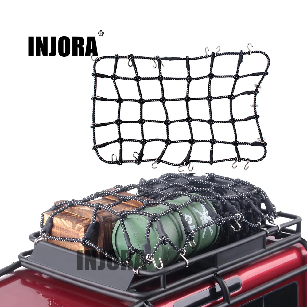 INJORA 1PCS Black Red Elastic Luggage Net for 1:10 RC Rock Crawler Traxxas TRX-4 D90 AXIAL SCX10 RC Car Accessories