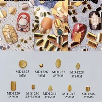 30pcs/bag 3D Metal Stud Round Rectangle Oval Triangle Square Metal Stud md1225-1246 1