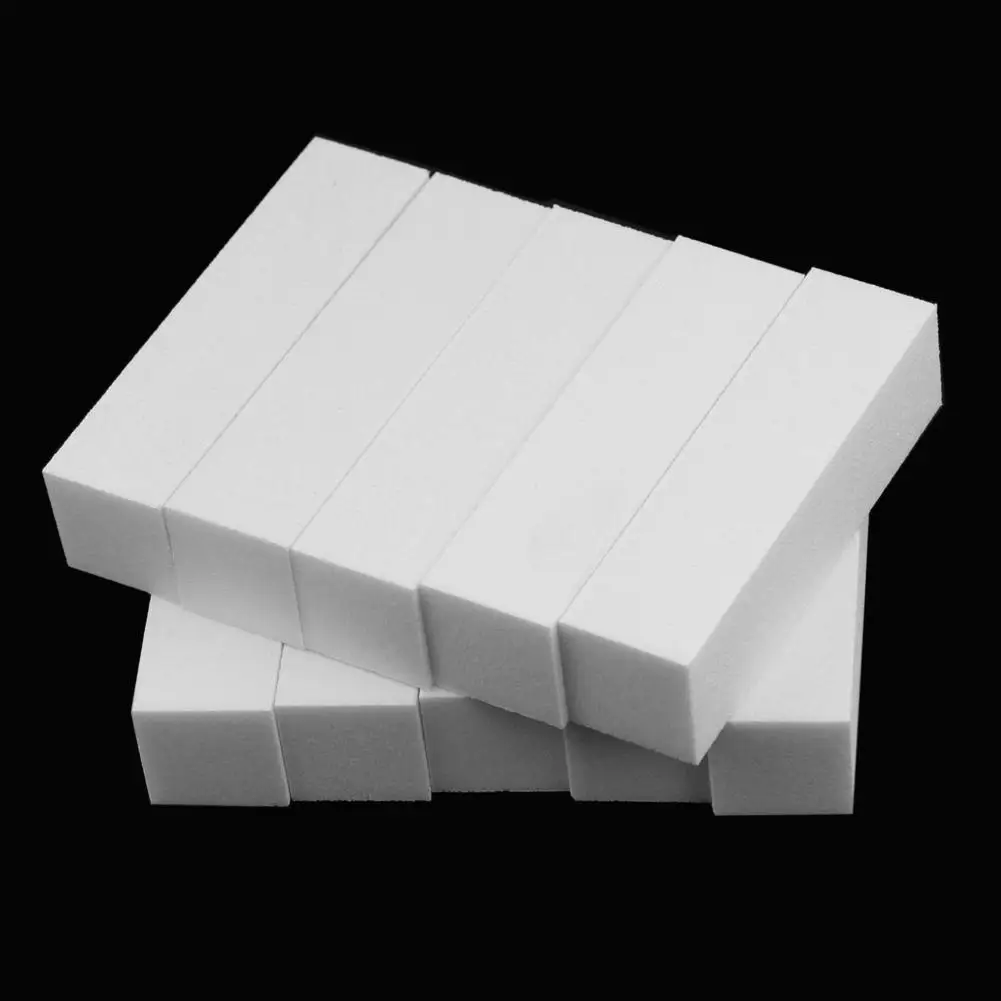 

10pcs White Nail Art Sanding Buffer Nail File Block Polish Pedicure DIY Manicure Sanding Nail Art Tool for UV Gel Nail Polish
