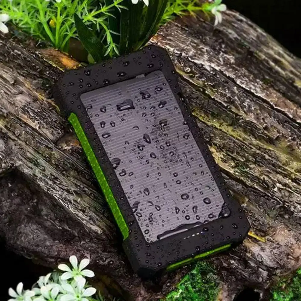 Портативный 12000 mah Мощность банк Солнечная изменения Водонепроницаемый