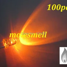 100 шт 3 мм оранжевый светильник в форме свечи мерцающий ультра яркий мерцающий оранжевый светодиодный Светодиодный s 3 мм прозрачный СВЕТОДИОДНЫЙ светильник в виде свечи