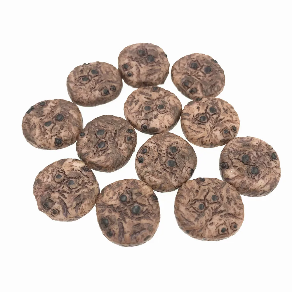 

10Pcs Miniature Fake Food Round Flat Back Resin Cabochon Simulation Chocolate Cookies DIY Phone Decorative Craft Scrapbooking