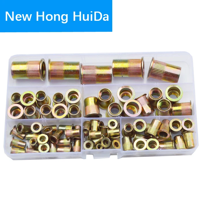 

Flat Rivet Nut Mixed Metric Rivnut Threaded Insert Rivetnut StandardNutsert Zinc Plated Carbon Steel 1/2 3/8 5/16 1/4 10/24 8/32