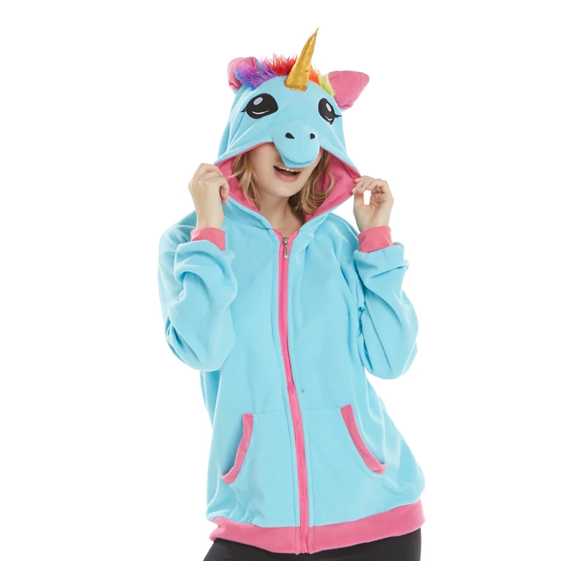 

Blue Unicorn Sweatshirt Costume Hoodie Pikachu Jacket Cartoon Animal Unisex Cosplay Costume