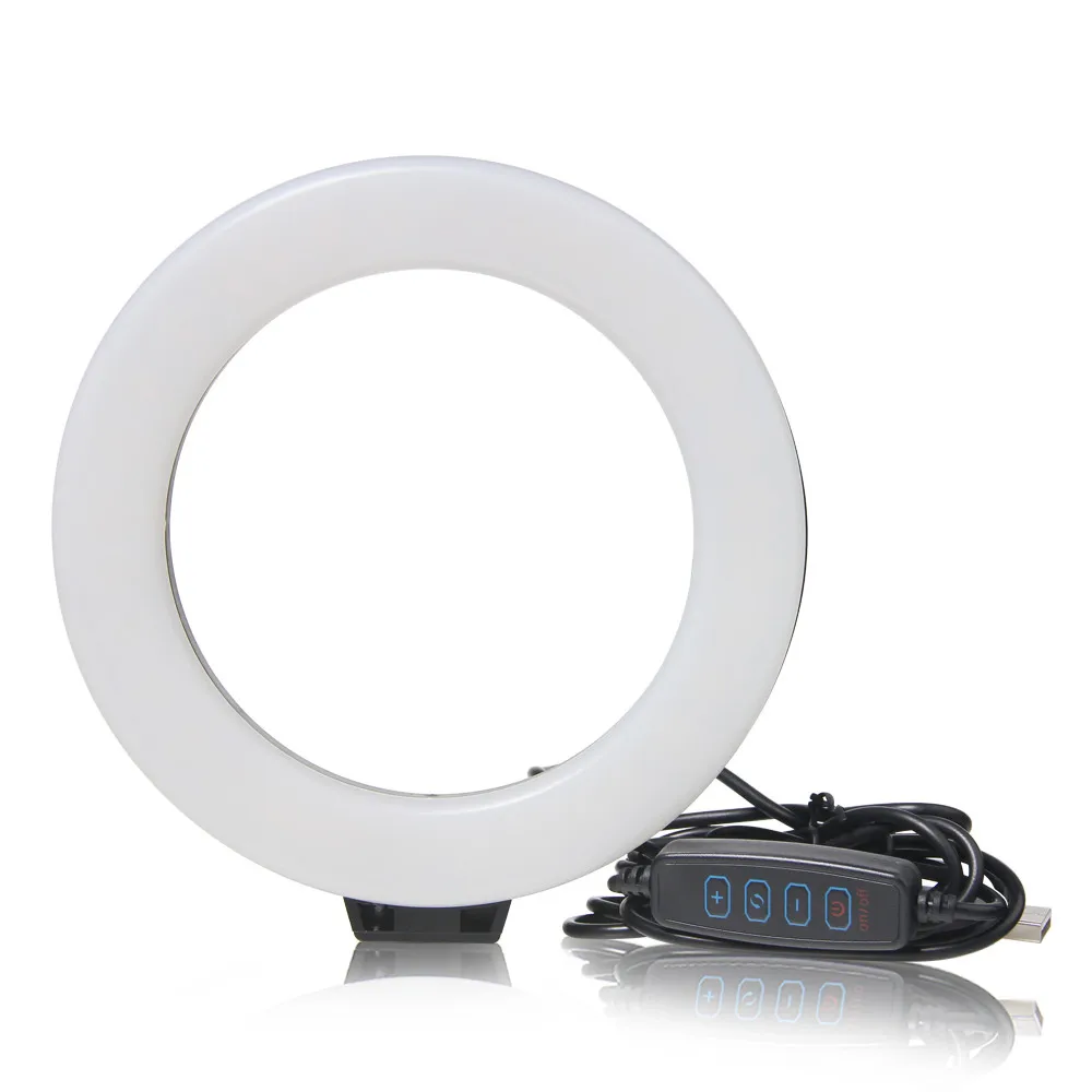 6-дюймовая мини-светодиодный настольный кольцо света Плавная тусклая с штатив-Трипод стойка usb-разъем для YouTube мобильного телефона в реальном времени фон для студийной фотосъемки - Цвет: 3300 К