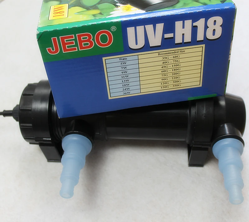 JEBO УФ-стерилизатор, светильник, Ультрафиолетовый фильтр, осветлитель, очиститель воды для аквариума, пруда, для уничтожения водорослей, аквариума, UV-H18W, 18 Вт