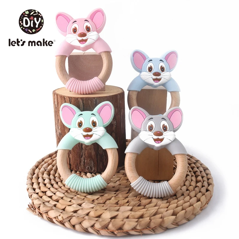 

Baby Teether Teething Toys Silicone Teethers Cartoon Mouse BPA Free Hot Sale Newest Food Grade DIY Pacifier Clips 1pc Teethers