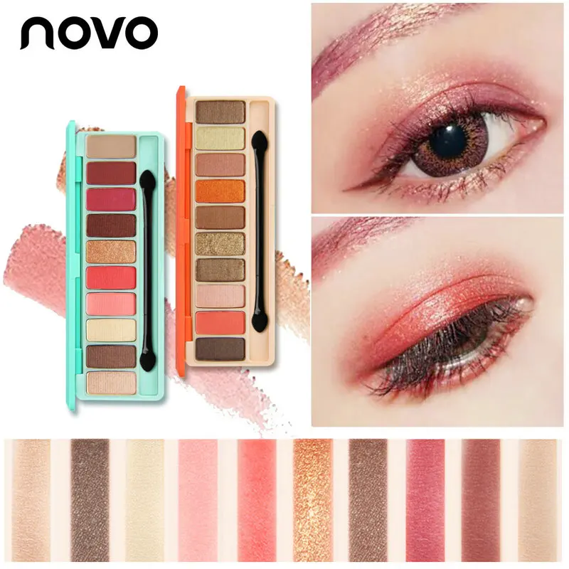 

NOVO Eye Shadow New Ten-color Eye Shadow Palette Matte Pearl Powder Silty Delicate Touch Silky Color Natural Persistent Doc