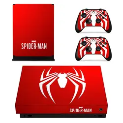 Marvel Человек-паук кожи Стикеры наклейка для microsoft Xbox One X консоли и 2 контроллеров для Xbox One X скины Стикеры винил