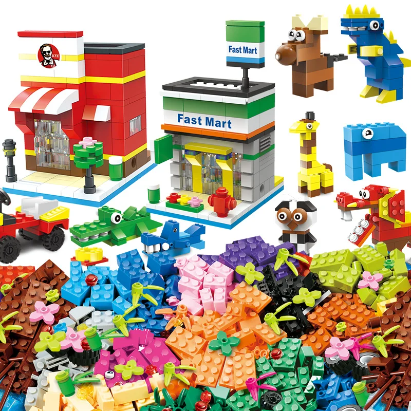 

1000 Pcs Building Bricks Set DIY Creative Brick Kids Toy Educational Building Blocks Bulk Compatible With Brand Blocks