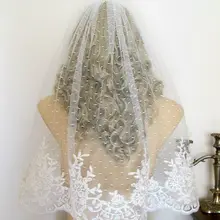 Высокое качество фаты один слой тюль фата на мантилья аппликация краю фата V847