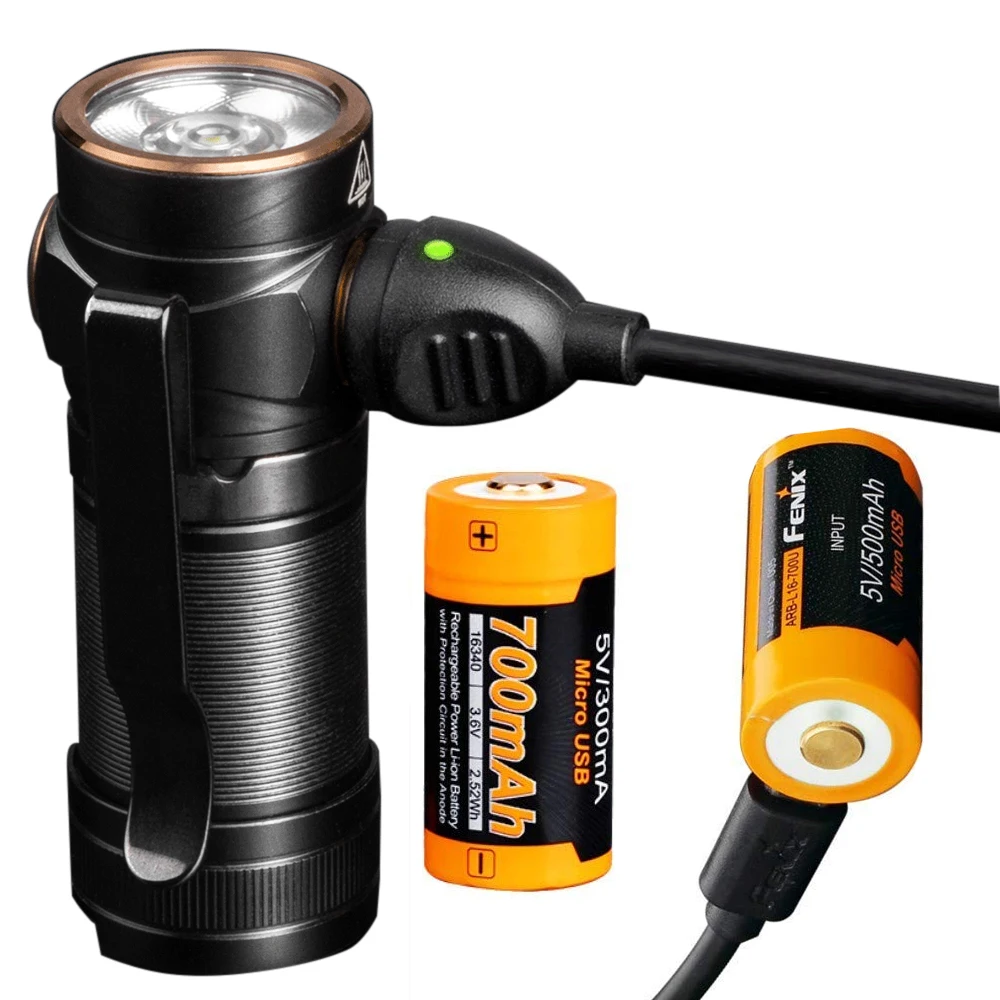 

Fenix E18R 750 Lumen CREE LED USB rechargeable EDC/keychain Flashlight with 2 x battery