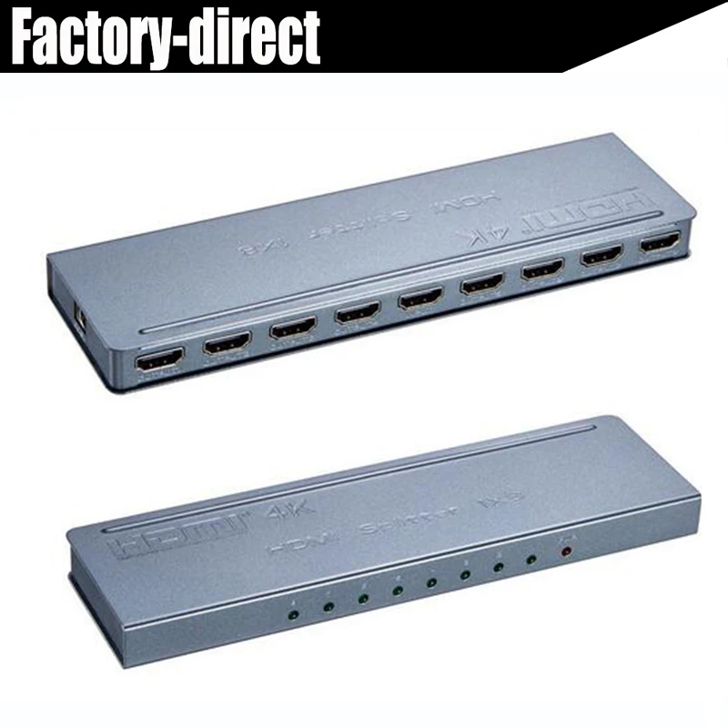 

4K 8-port HDMI Splitter 1X8 HDMI 1 in 8 out HDMI 1.4V 4kX2K/30HZ with power adapter