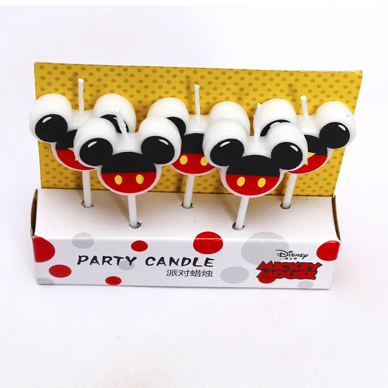 

Disney 5pcs Cool Mickey Mouse Theme Cake Candles Kids Birthday Decoration Party Cake Topper Party Supplies Kid's Gift candle