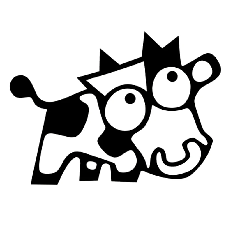 

13cm*9.4cm Crazy Cow Vinyl Decal Cartoon Animal Car Sticker Black/Silver c1-6181