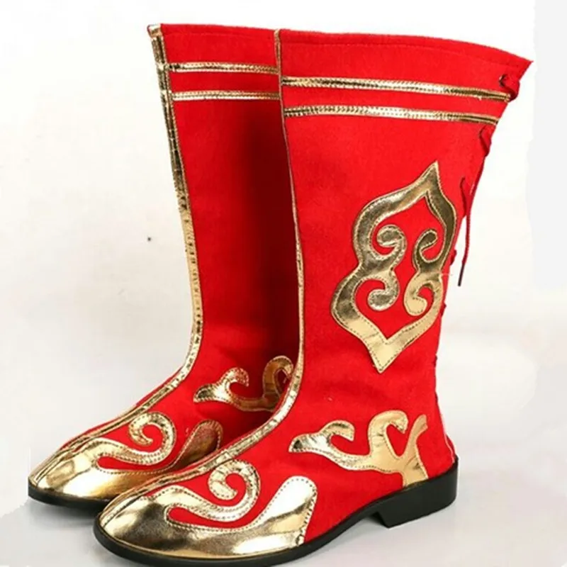 

china ancient shoes mongolian dance boots swordsman cosplay shoes national clothing accessories festival dance folk dance