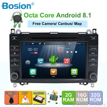 8 core Bosion Android 8.1 8 Pollici, Lettore DVD Per Mercedes/Benz/Sprinter/B200/B -classe/W245/B170/W209/W169 Wifi GPS Radio