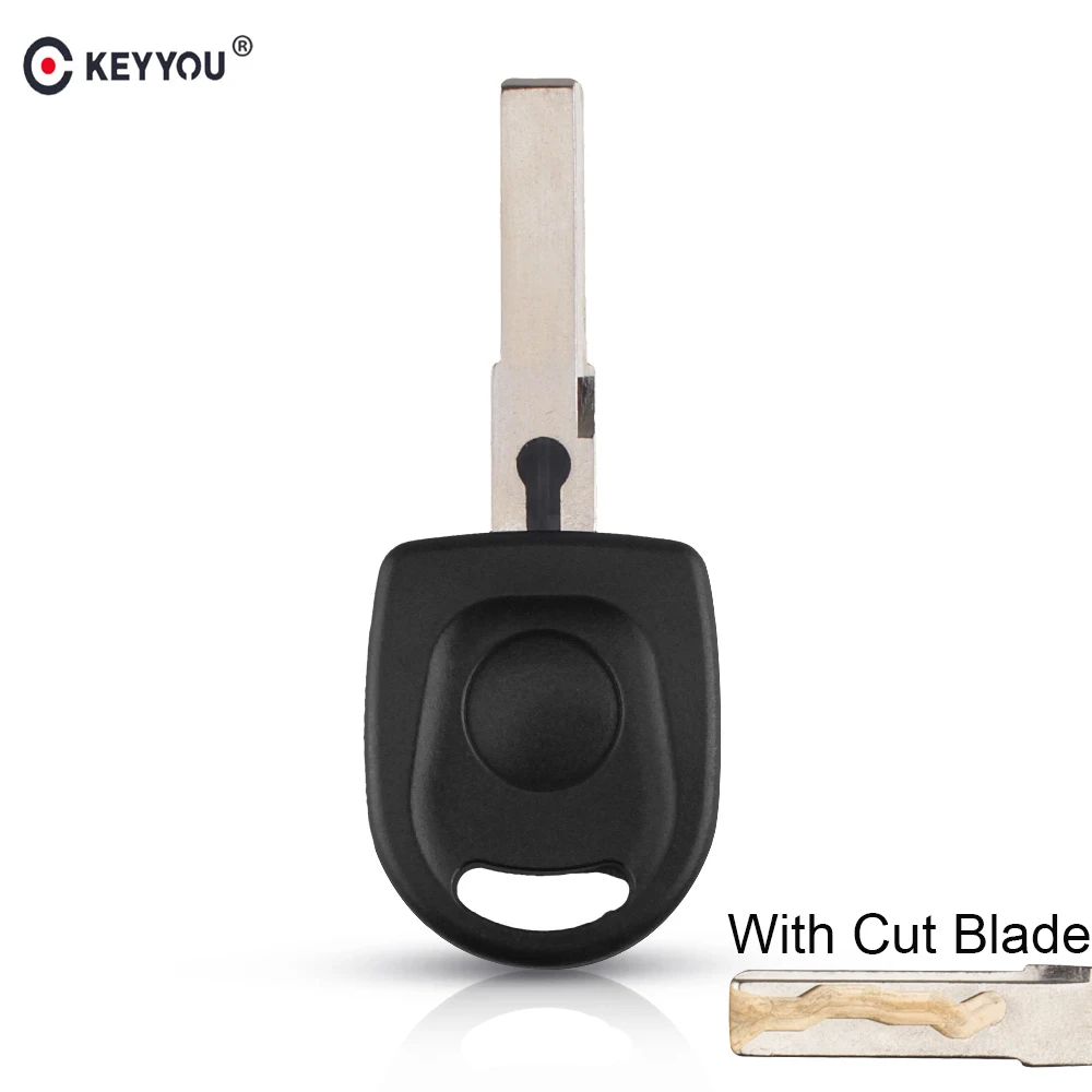 

KEYYOU Cutted the Key Blade HU66 Blade Car Key Blank Case For VW Volkswagen Passat B5 Golf Beetle Transponder Key Shell
