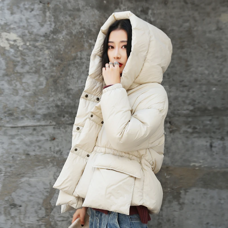 Chaud Beige Vers black D'oie Femelle Wq788 Boutonnage Manteaux Manteau Le coffe Épais De blue Duvet Capuche Luxe 90Réel À Qualité Double Bas D'hiver WroCdBxe