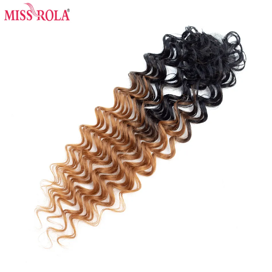 Miss Rola Ombre Synthetic Hair Extensions Deep Wave Hair Weaves 18-20 inch 6pcs/Pack 200g Kanekalon Wefts for Women