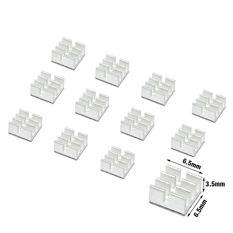 200 шт. алюминий MOS Мини IC охлаждение, набор микросхем Радиатор 6,5x6,5x3,5 мм RHS-01