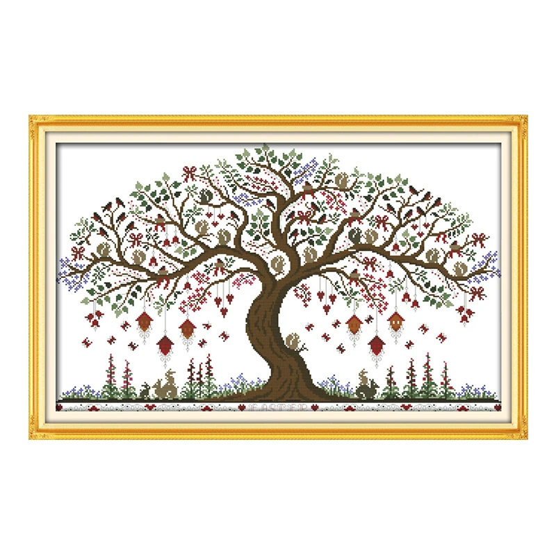 Joy Sunday embroidery crossstitch kits Love tree DMC14CT11CT
