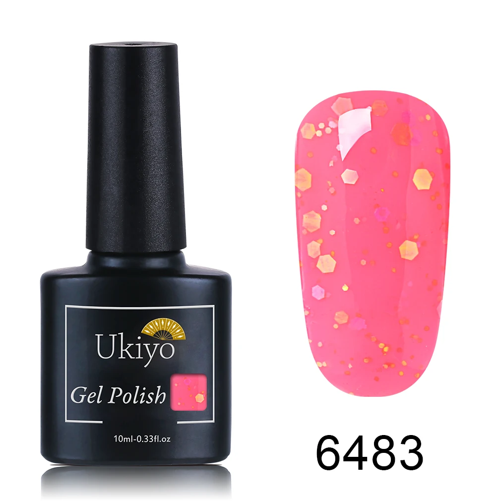 Ukiyo 10 мл сырный Гель-лак для ногтей Soak Off UV светодиодный Гель-лак для ногтей Полупостоянный карамельный цвет гель-Лаковая основа топ-Гель-лак - Цвет: 6483