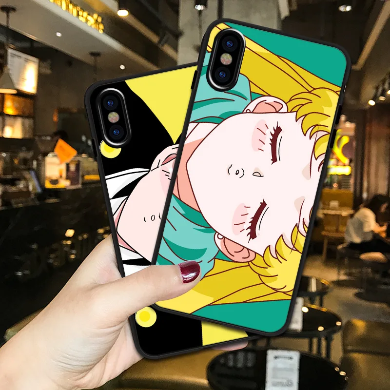 

Couple Sailor Moon figure kawaii case silicone cover For coque iPhone XS max XR X 8 7 6s 6 Plus cartoon anime phone cases capa