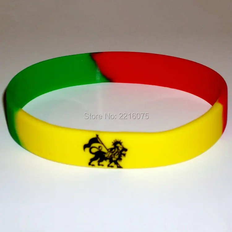 Rasta silicone wristband Rasta bracelet (Lion of Judah)