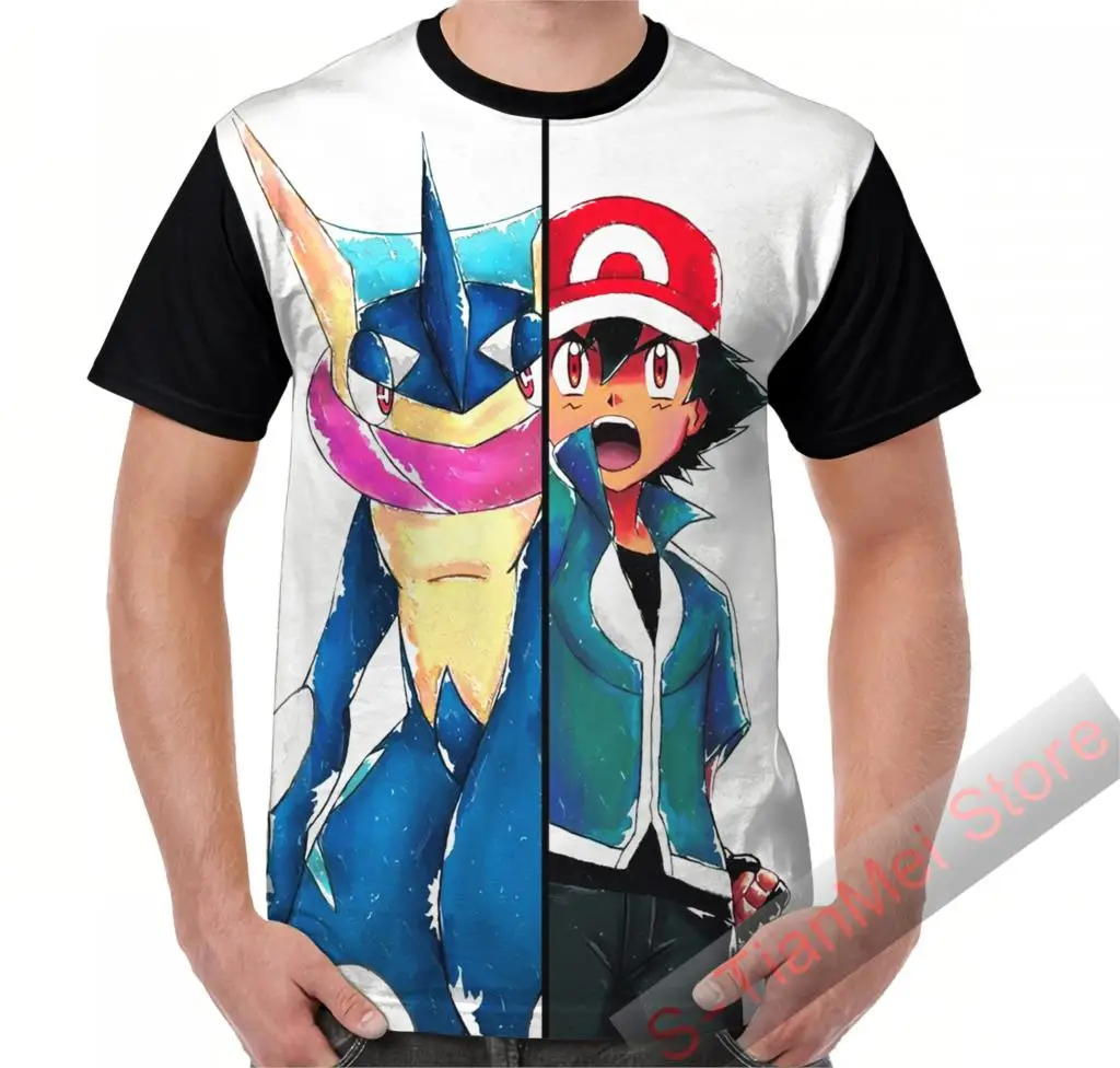 

Summer Graphic t shirt men tops tees Bond Phenomenon XY & Z 29 (Ash and Greninja version) printed women funny T-Shirt