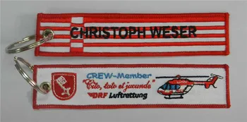 

Christoph Weser Crew Member Fabric Embroidery Pilot Key Chains Keyring