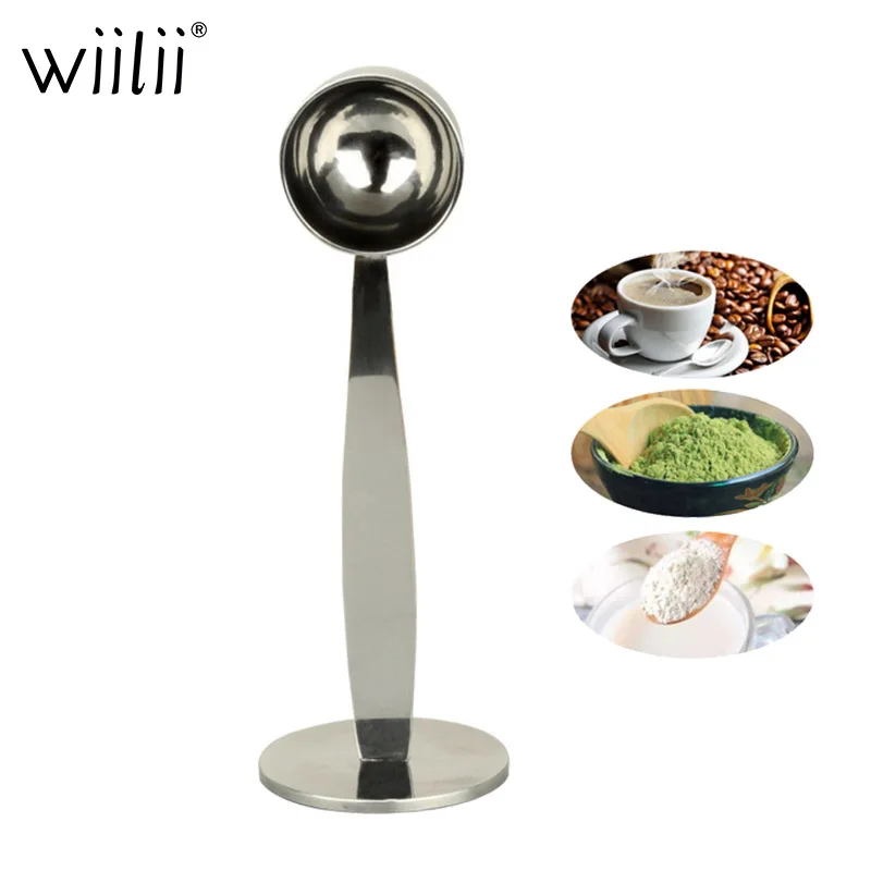 الفولاذ المقاوم للصدأ ملاعق القهوة الدقيق التوابل قياس ملعقة مع قاعدة متعددة الوظائف الجليد كريم سكوب Coffeeware المطبخ أداة