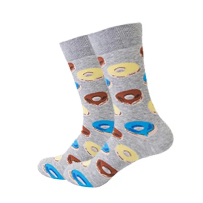 Новинка, повседневные мужские носки из чесаного хлопка, уличные забавные носки в стиле Харадзюку, хип-хоп, яркие Длинные Носки с рисунком авокадо для мужчин