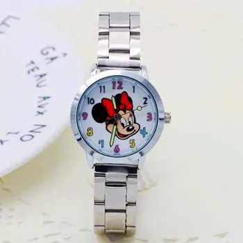 

2019 NEW Cute Cartoon Mickey Minnie style Children's Watches Kids Student Girls boys Quartz Metal steel Wrist Watch JA5
