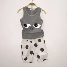 Wholesale 5pcs/lot Kids Girls Boys Eyes Printing Children Vest 2016 Summer Children Sleeveless Clothes Tank