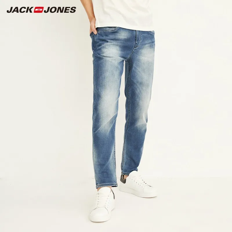 JackJones для мужчин эластичный хлопок выцветания Низкая Талия Slim Fit джинсы для женщин деним брюки для отдыха 2019 Зима | 217332542