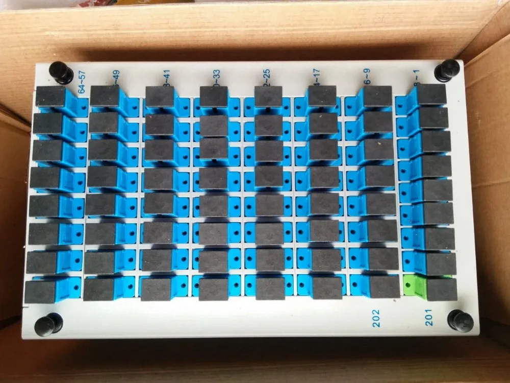 SC UPC PLC 1X64 волоконно-оптический разветвитель SC/UPC коннектор PLC 1X64 однорежимный вставной листовой Тип оптический соединитель разветвитель коробка