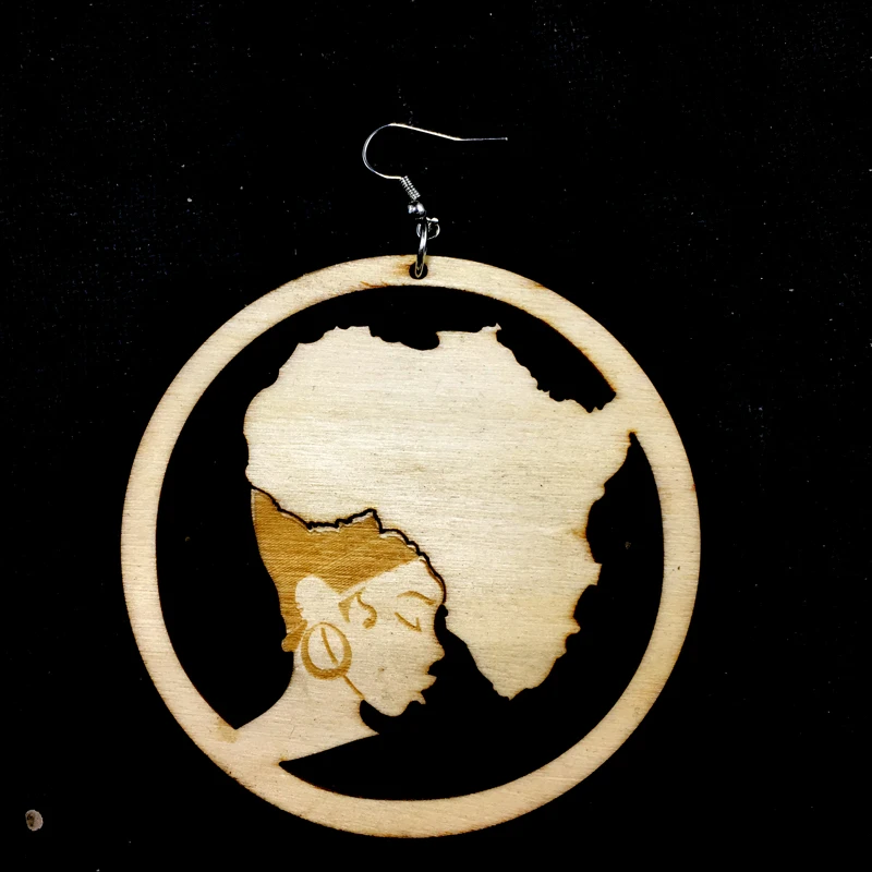 

Newest African Hair Natural Wooden Earrings