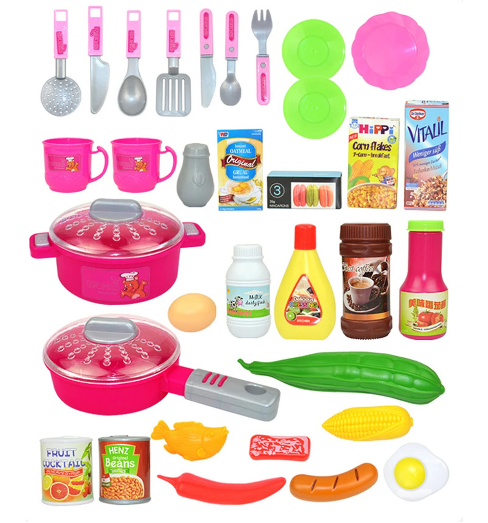 New 2 Types 1 Sets 37 Pcs Kitchen Plastic Pretend Play Food Children Toys With Music And Light Height is about 72 cm Toys Gifts (11)