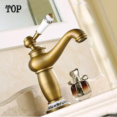 Новинка 2014 латунный античный бронзовый смеситель для раковины в ванной комнате